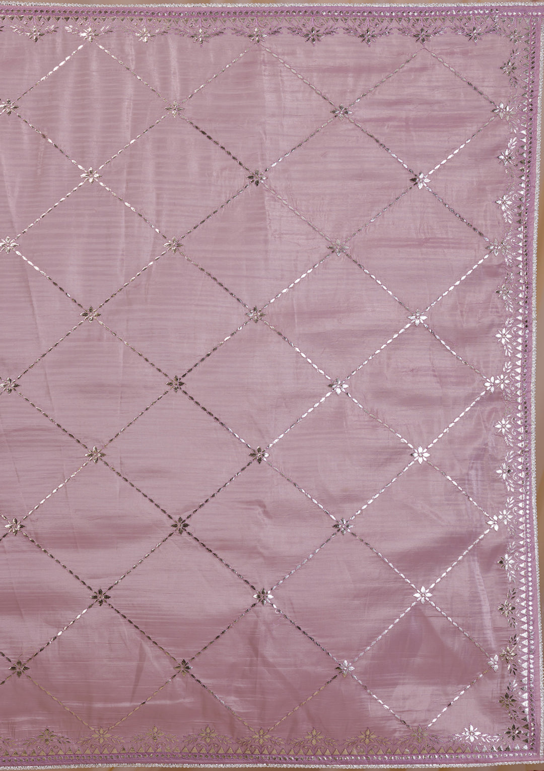 Lavender Gotapatti Organza Saree