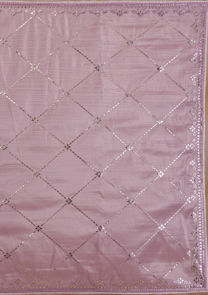 Lavender Gotapatti Organza Saree