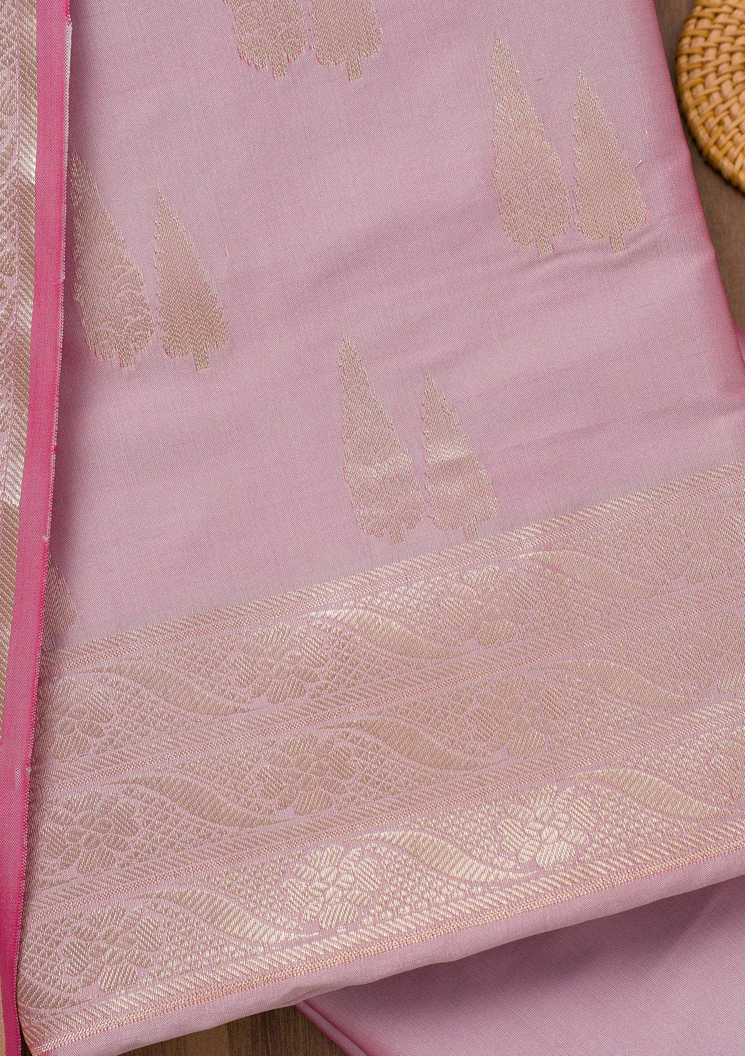 Lavender Zariwork Banarasi Unstitched Salwar Suit