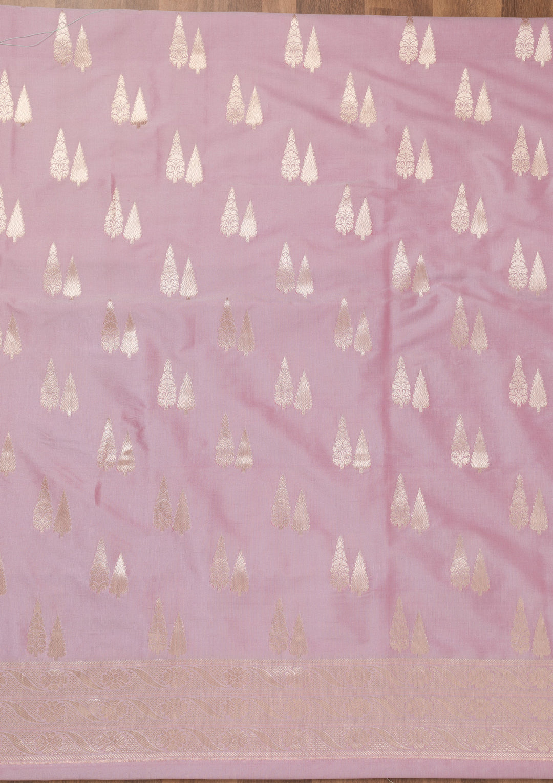 Lavender Zariwork Banarasi Unstitched Salwar Suit