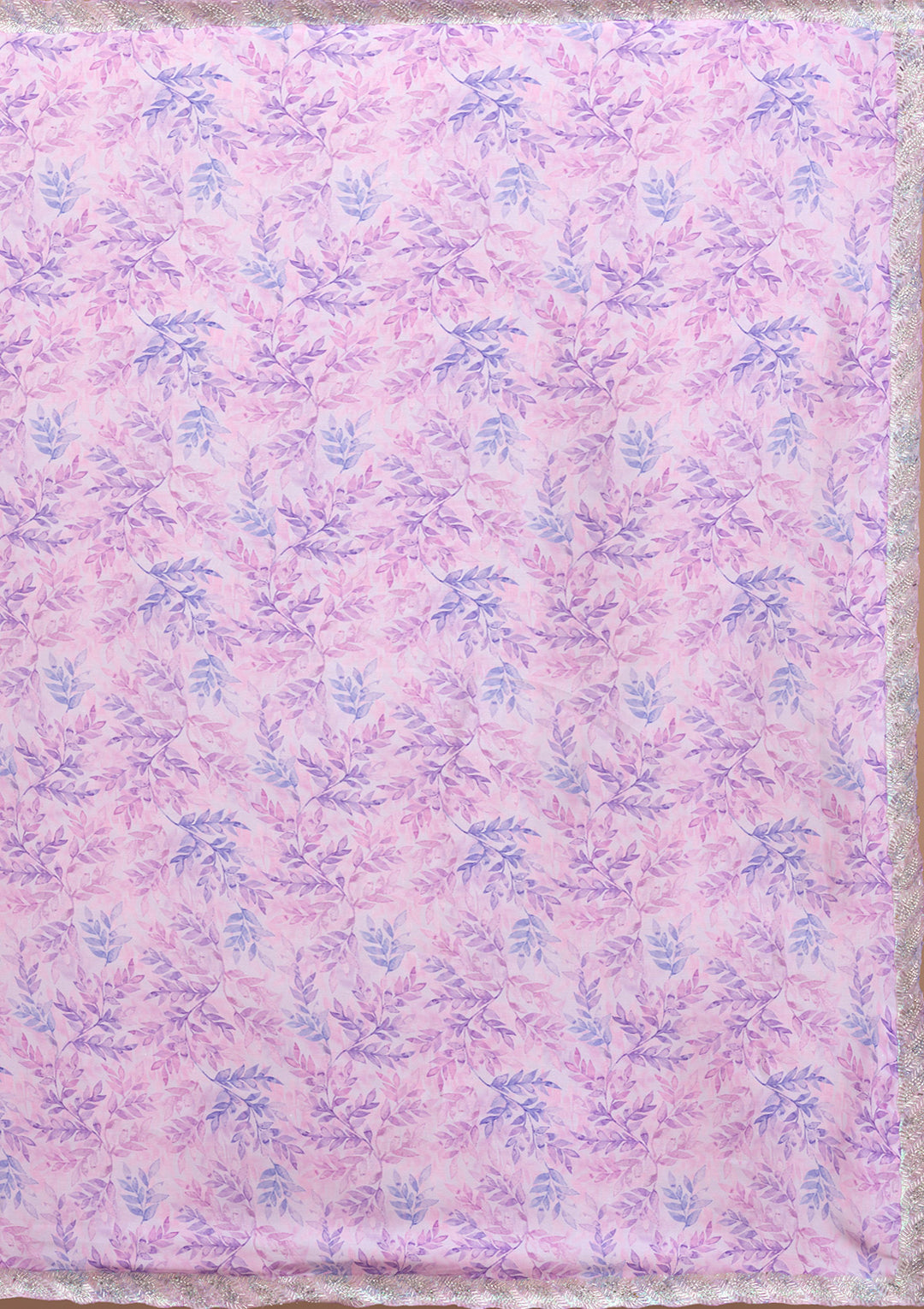 Lavender Printed Satin Saree