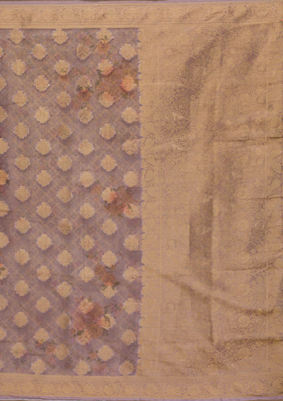 Lavender Printed Tissue Saree