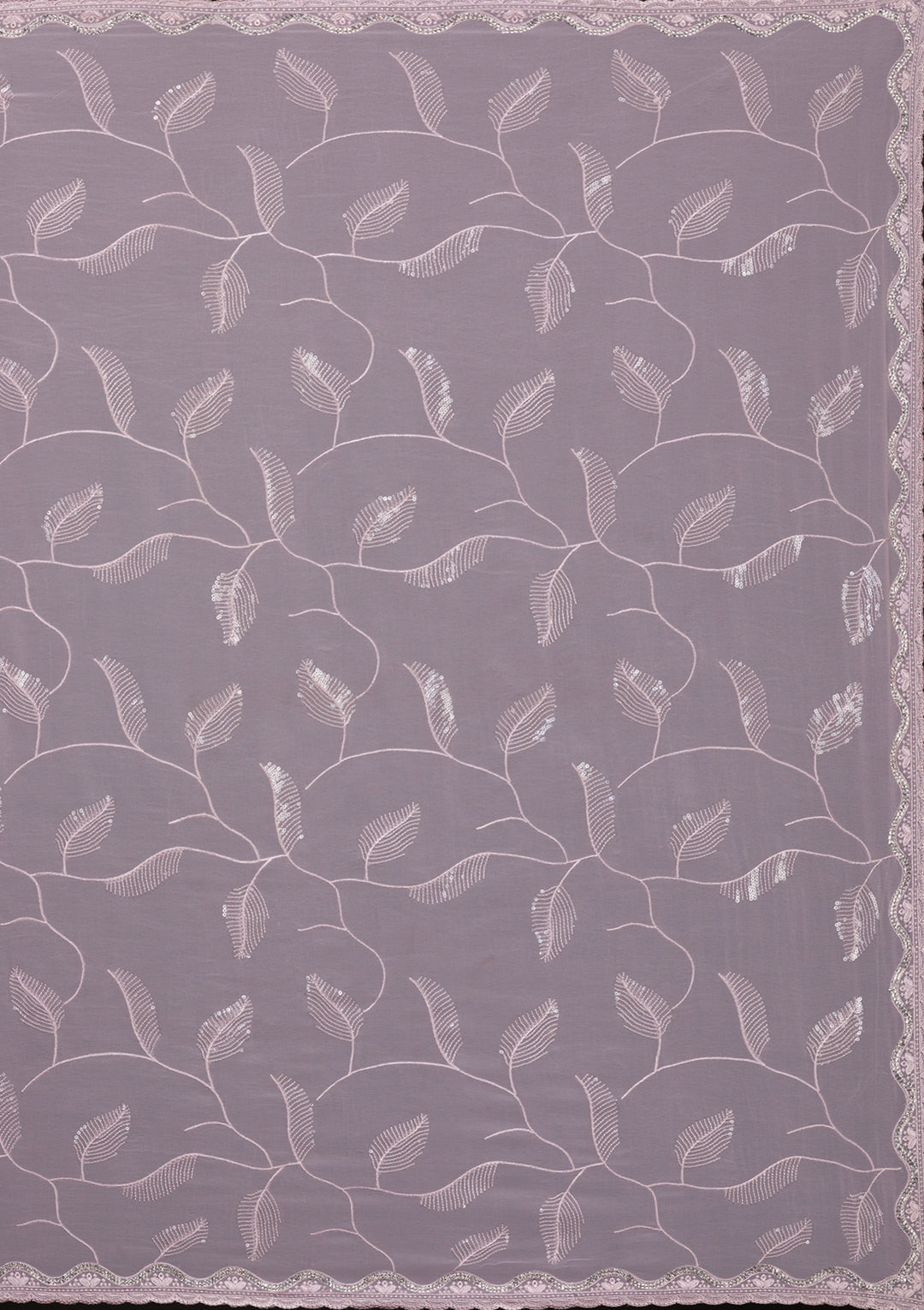 Lavender Sequins Georgette Saree