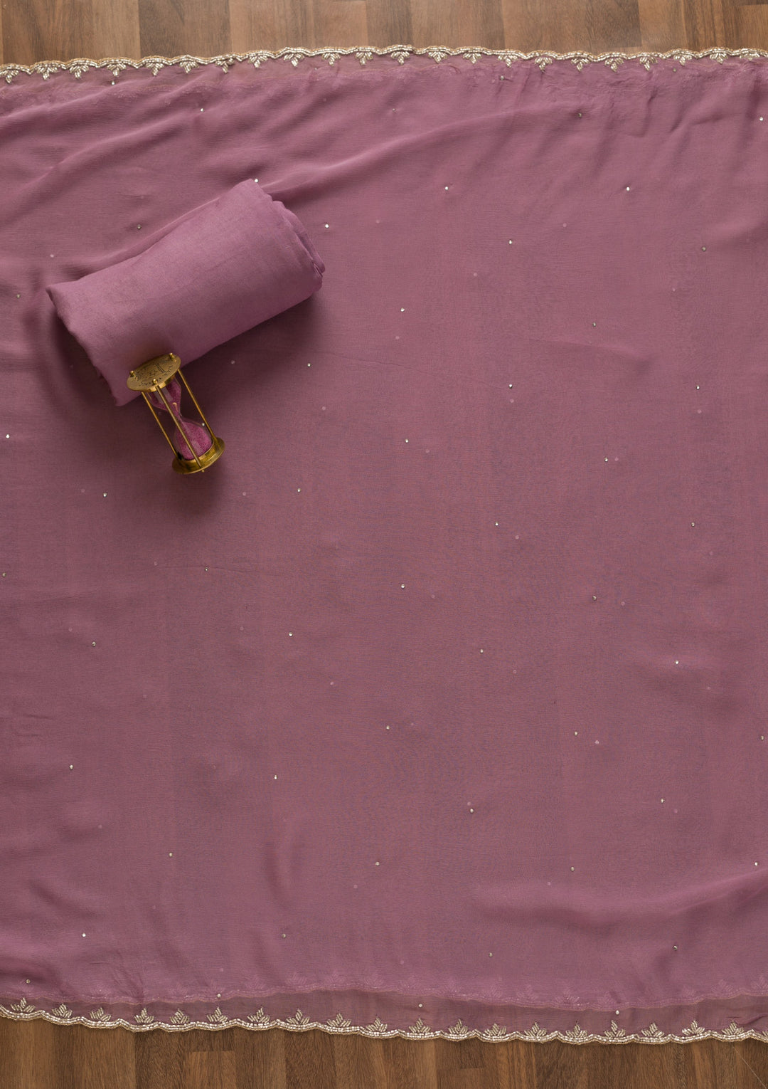 Lavender Sequins Organza Unstitched Salwar Suit-Koskii