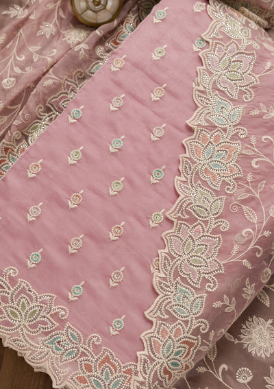 Lavender Sequins Organza Unstitched Salwar Suit