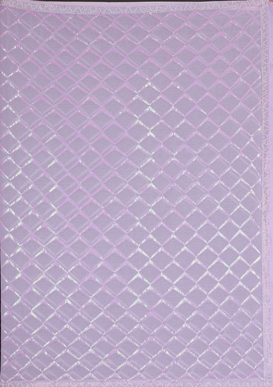 Lavender Sequins Shimmer Georgette Saree
