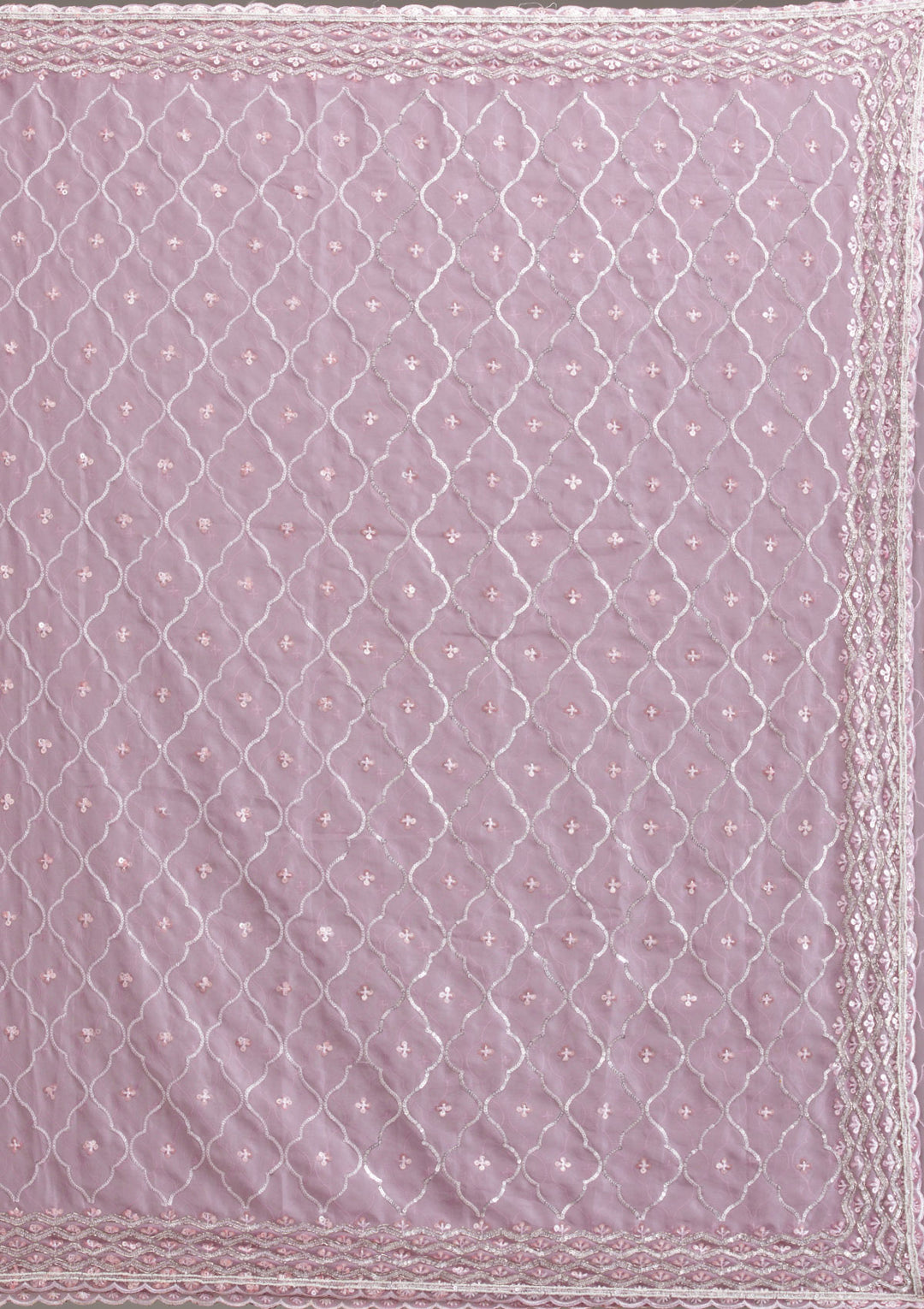 Lavender Sequins Tissue Saree