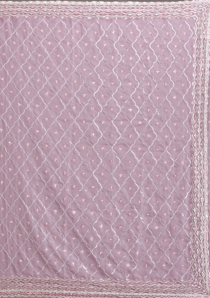 Lavender Sequins Tissue Saree