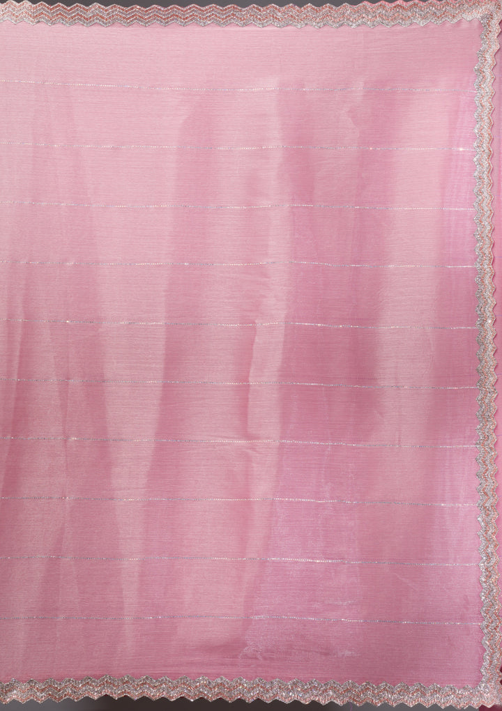 Lavender Silver Stonework Satin Saree