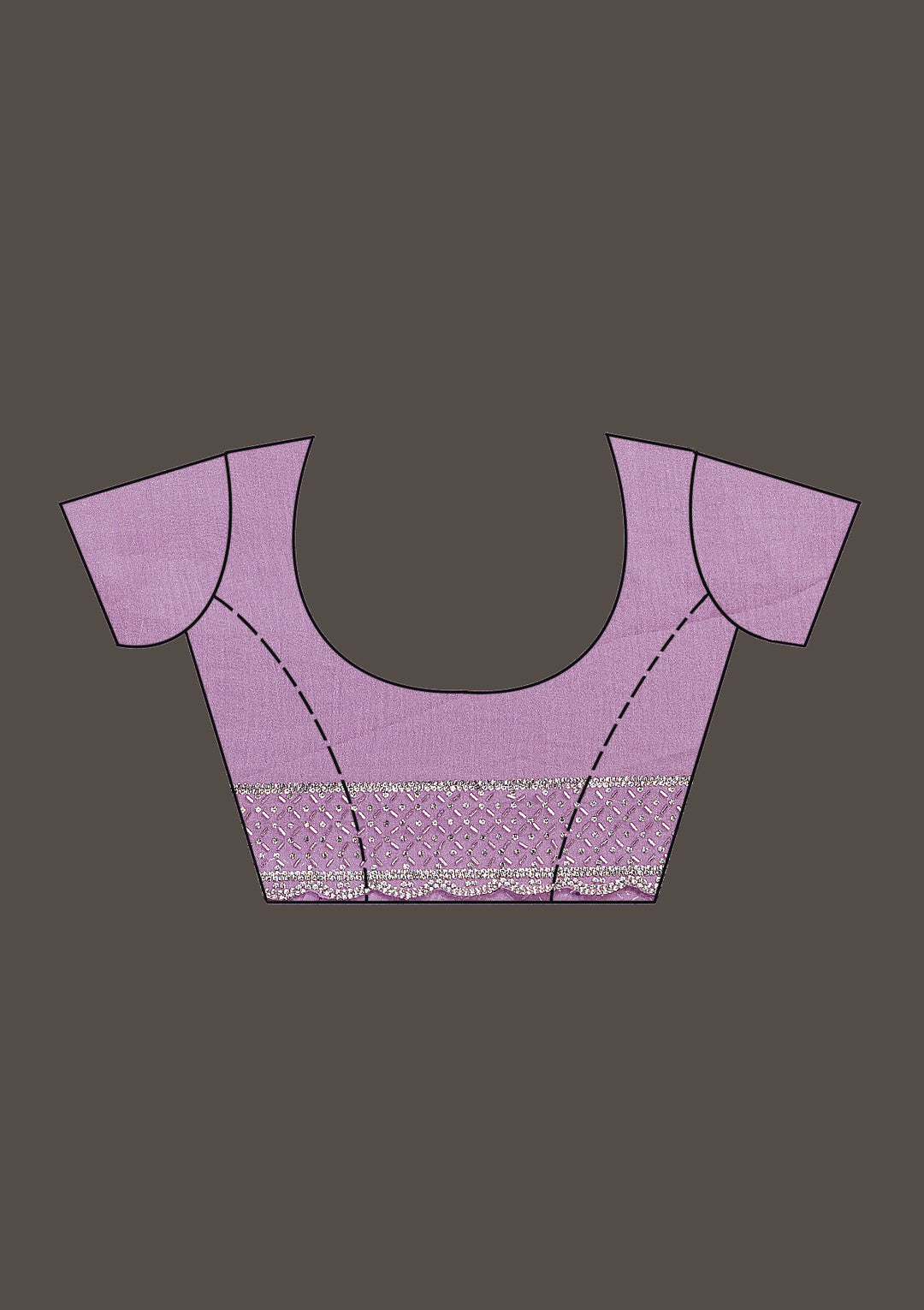 Lavender Silver Stonework Tissue Saree