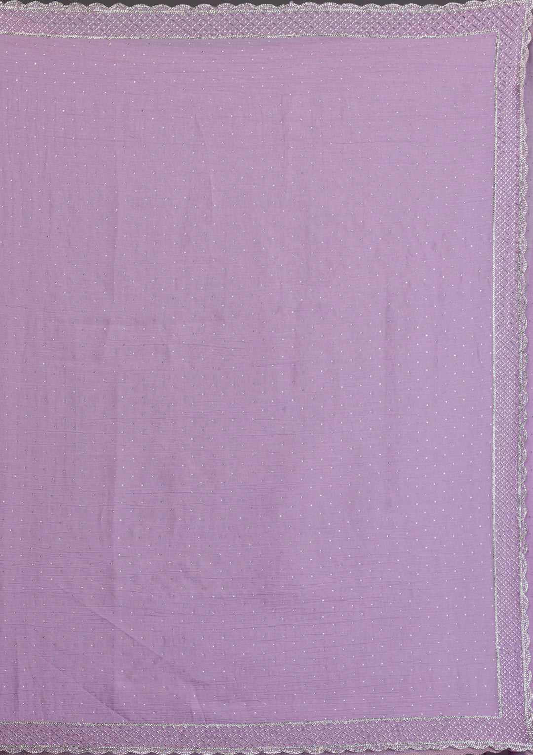 Lavender Silver Stonework Tissue Saree