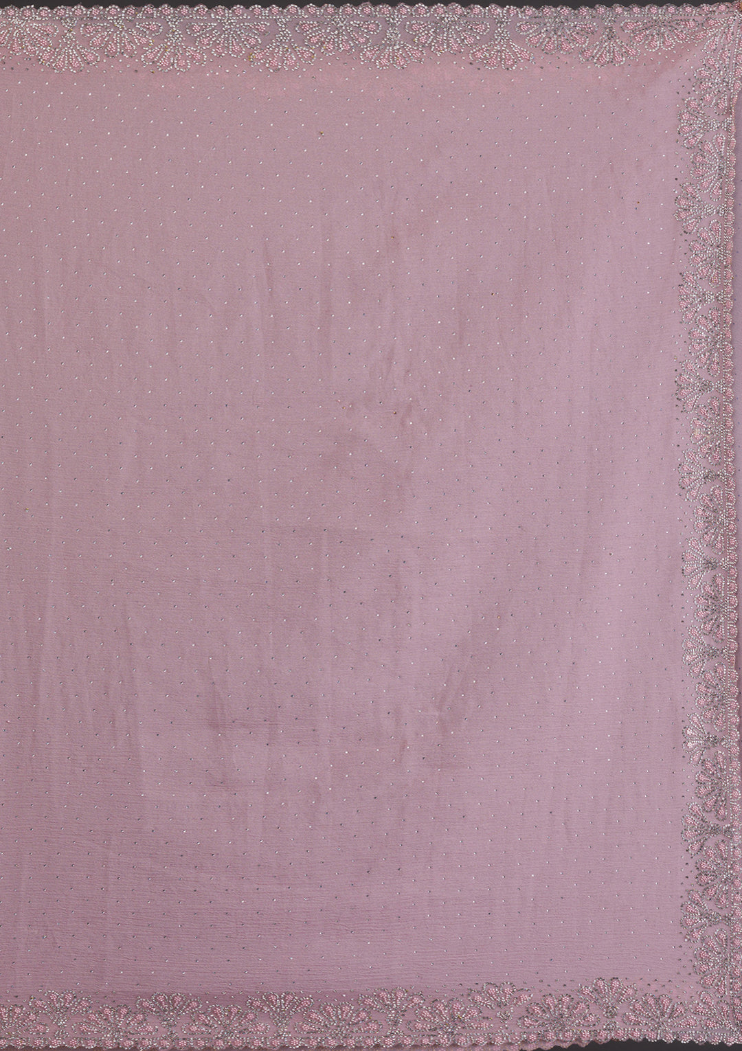 Lavender Threadwork Chiffon Saree