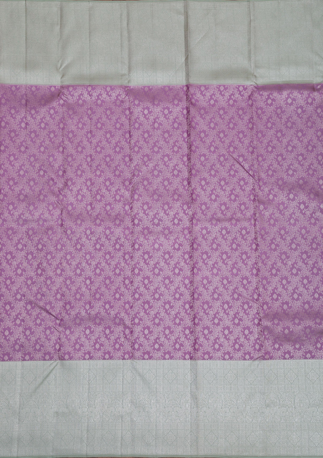 Lavender Silver Zariwork Kanjivaram Pure Silk Saree