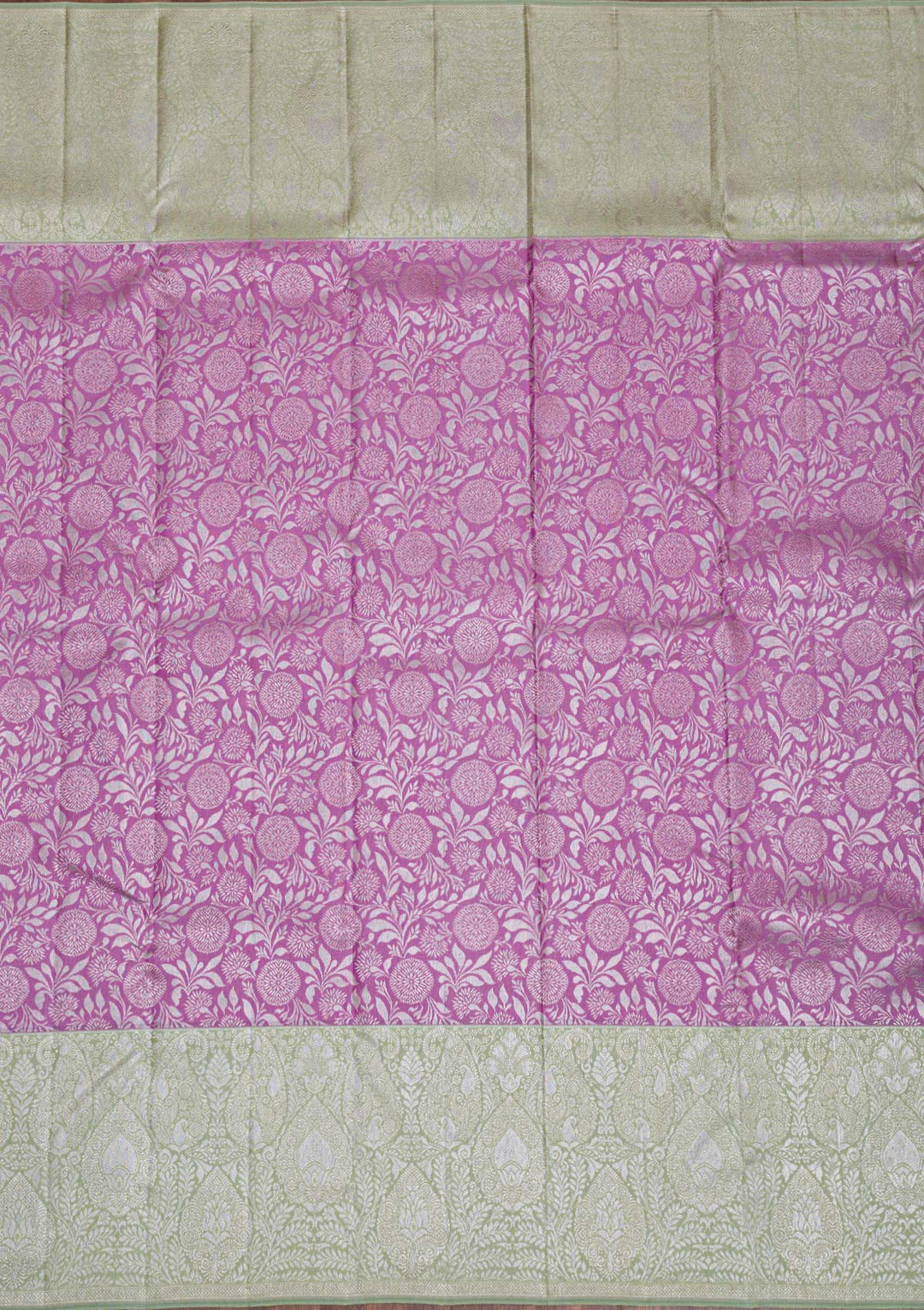 Lavender Silver Zariwork Kanjivaram Pure Silk Saree