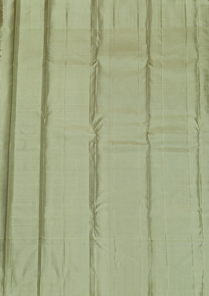 Lavender Silver Zariwork Kanjivaram Pure Silk Saree