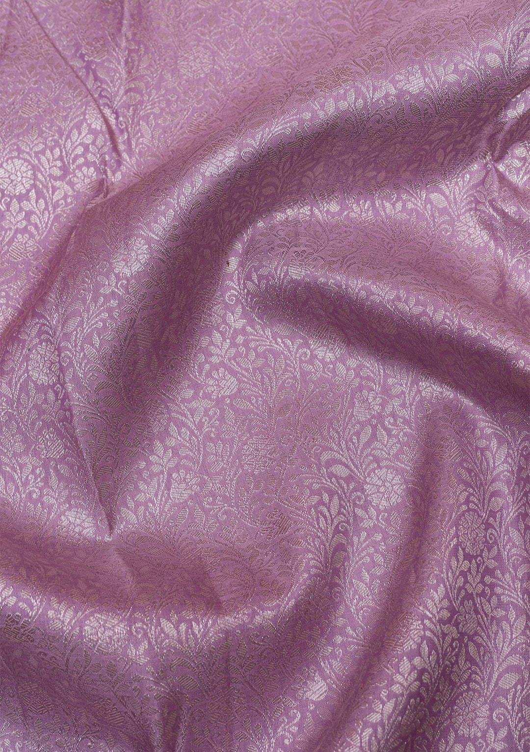 Lavender Silver Zariwork Kanjivaram Pure Silk Saree