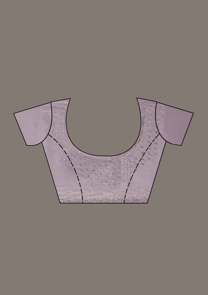 Lavender Stonework Chiffon Saree