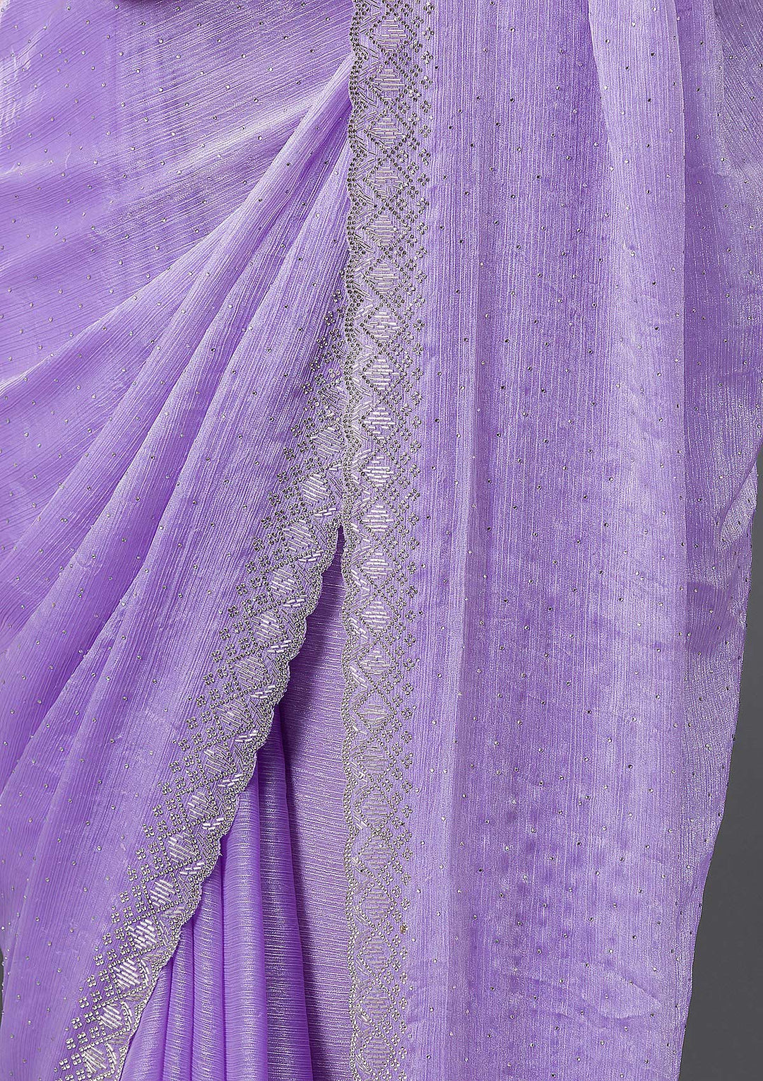 Lavender Stonework Chiffon Saree