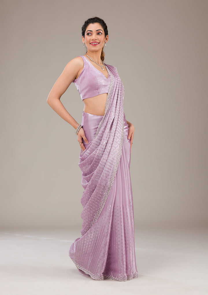 Lavender Stonework Georgette Saree-Koskii