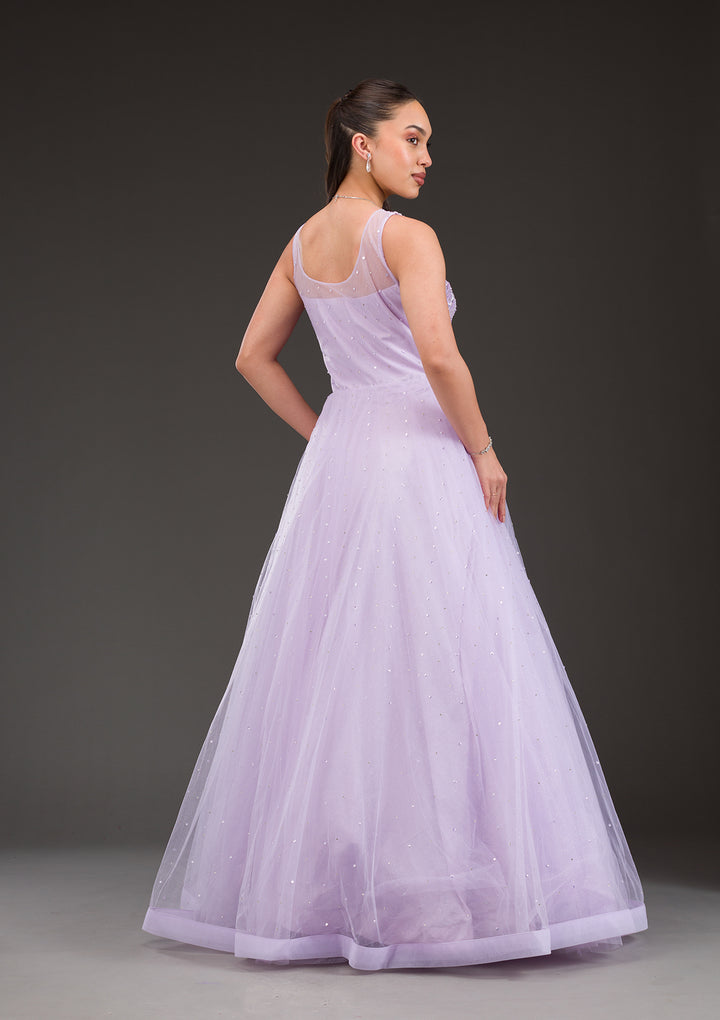 Lavender Stonework Net Gown