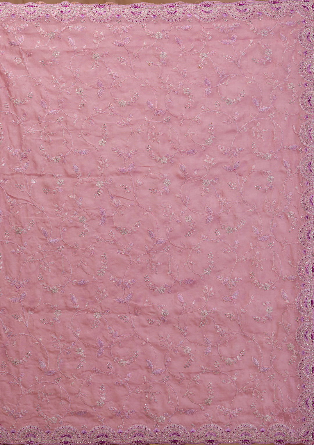 Lavender Stonework Net Saree
