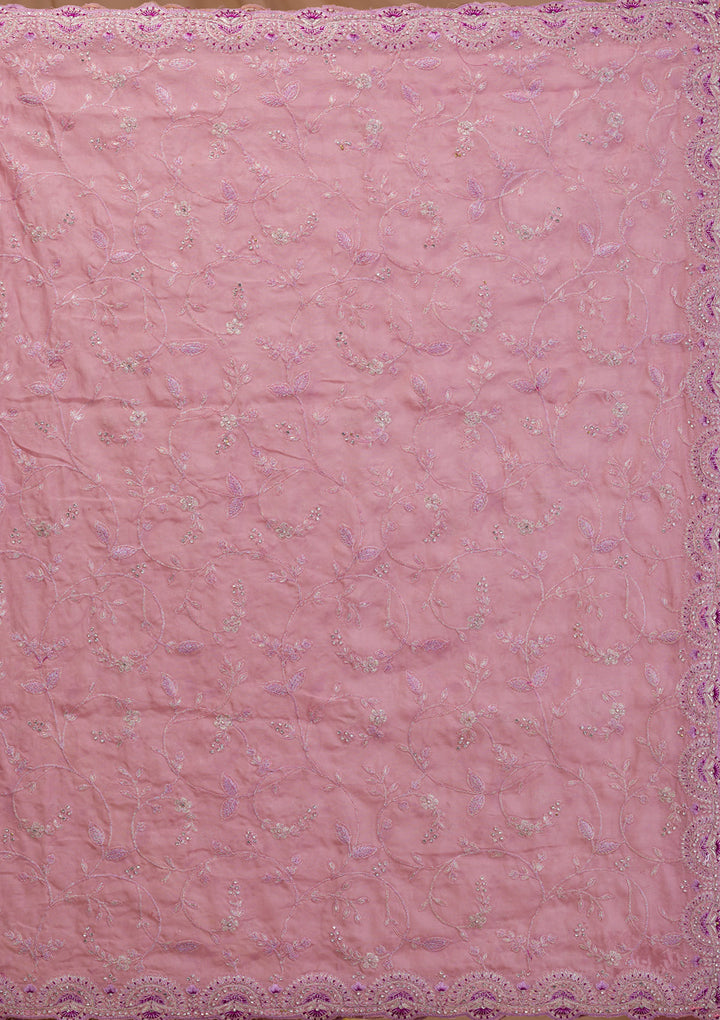 Lavender Stonework Net Saree