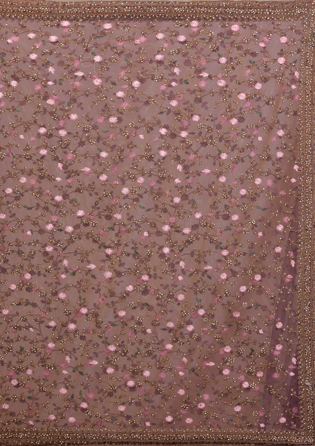 Lavender Stonework Net Saree