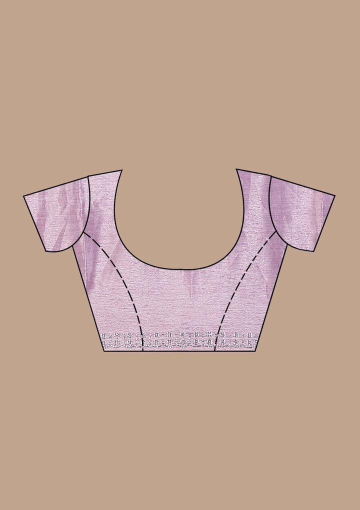 Lavender Stonework Semi Crepe Saree