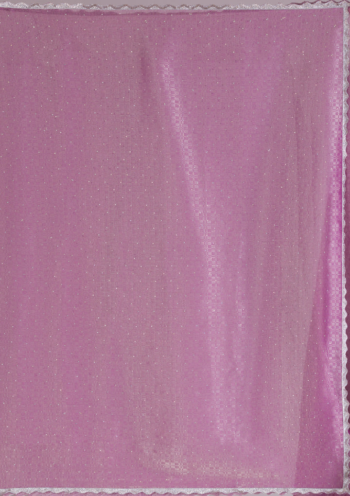 Lavender Stonework Organza Saree