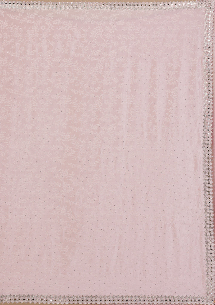 Lavender Stonework Semi Crepe Saree