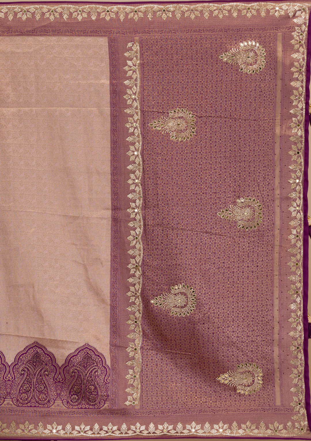 Lavender Stonework Soft Silk Saree