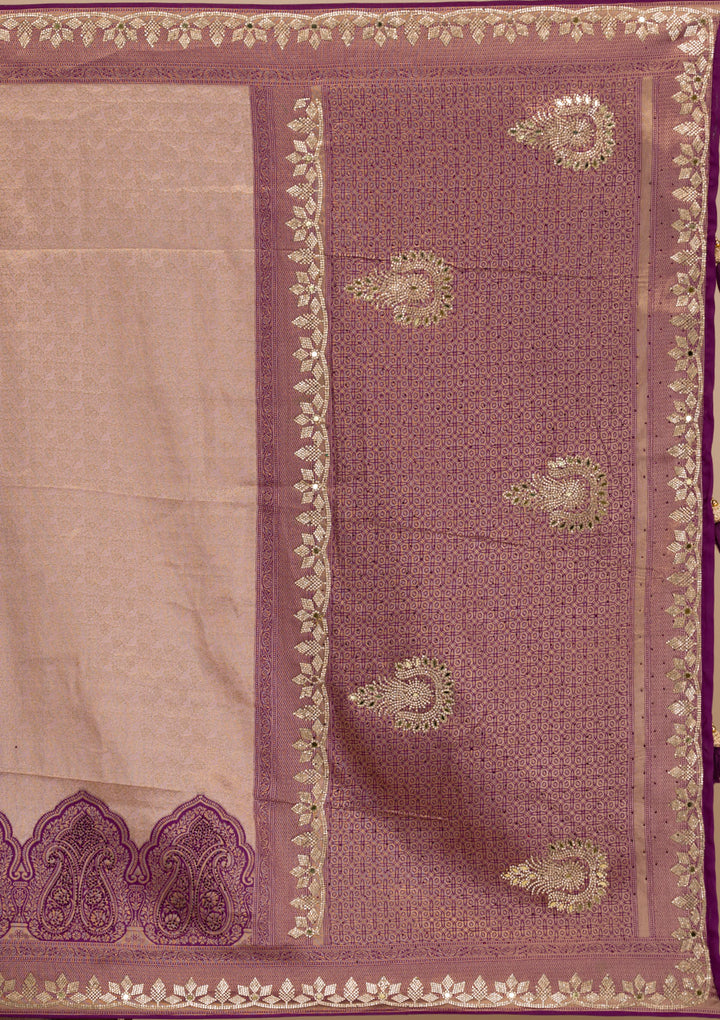 Lavender Stonework Soft Silk Saree