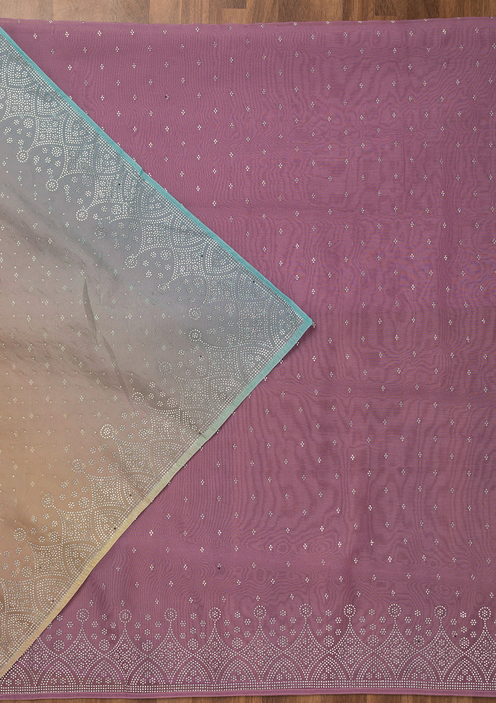 Lavender Stonework Tissue Unstitched Salwar Suit