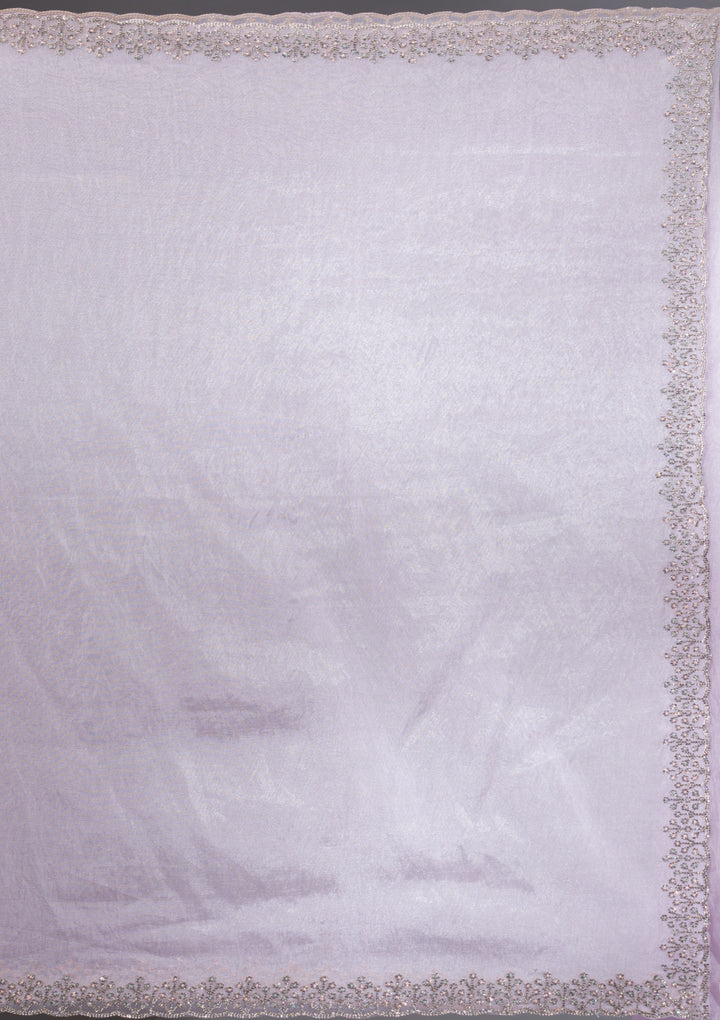 Lavender Stonework Tissue Saree