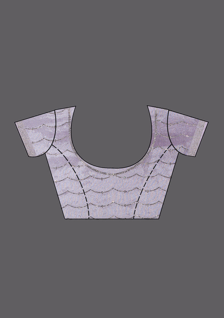 Lavender Stonework Tissue Saree