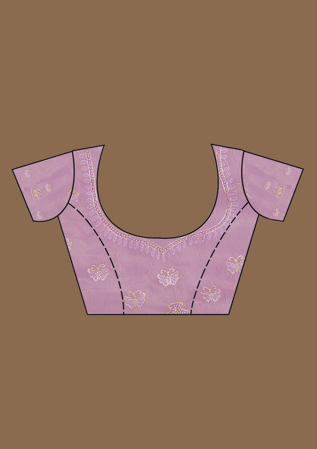 Lavender Stonework Tissue Saree-Koskii