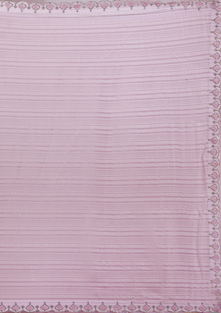 Lavender Swarovski Georgette Saree