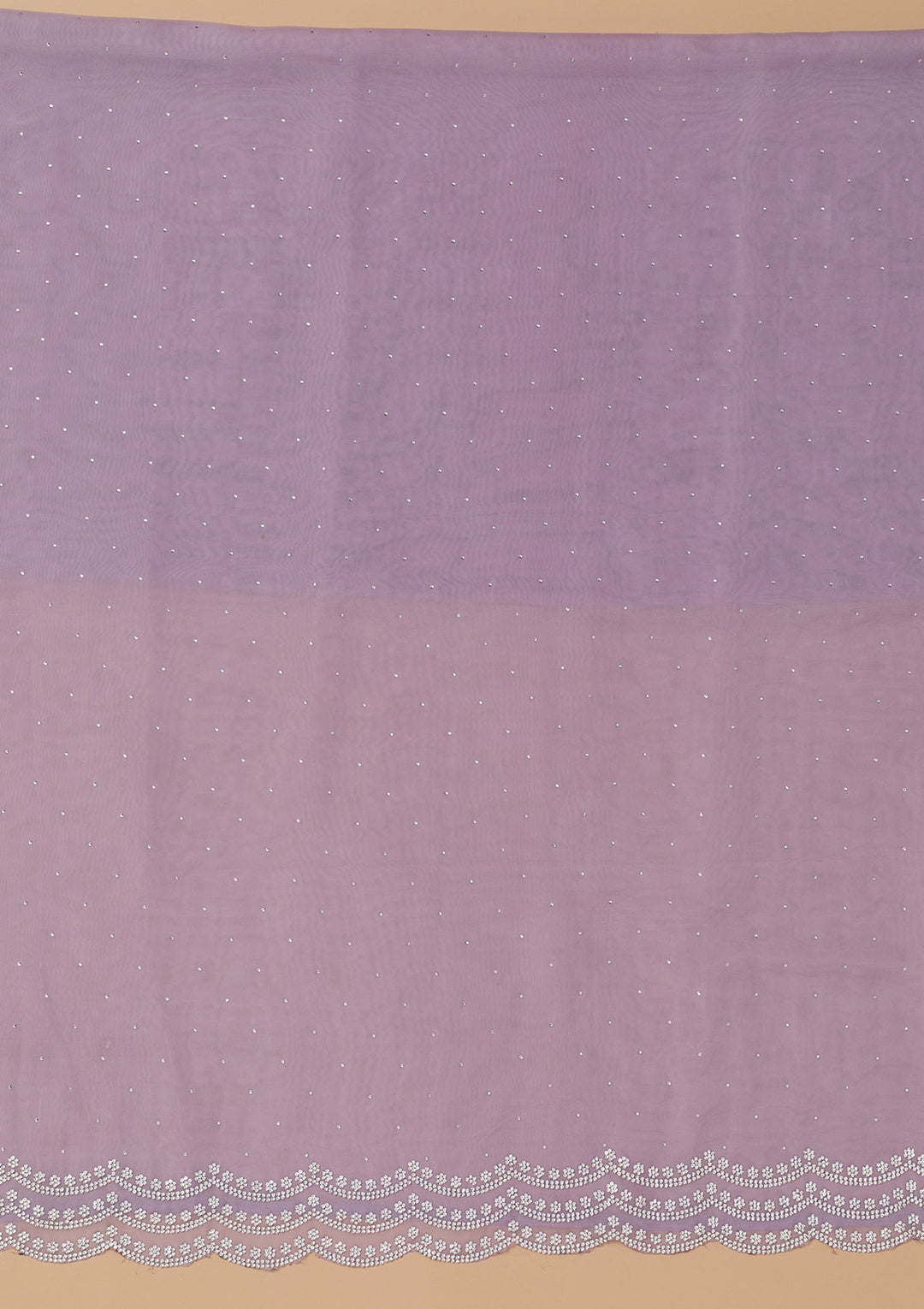 Lavender Swarovski Organza Unstitched Salwar Suit