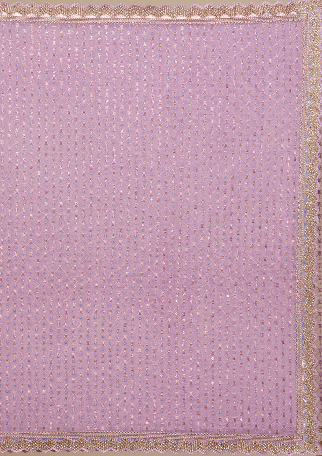 Lavender Threadwork Chiffon Saree