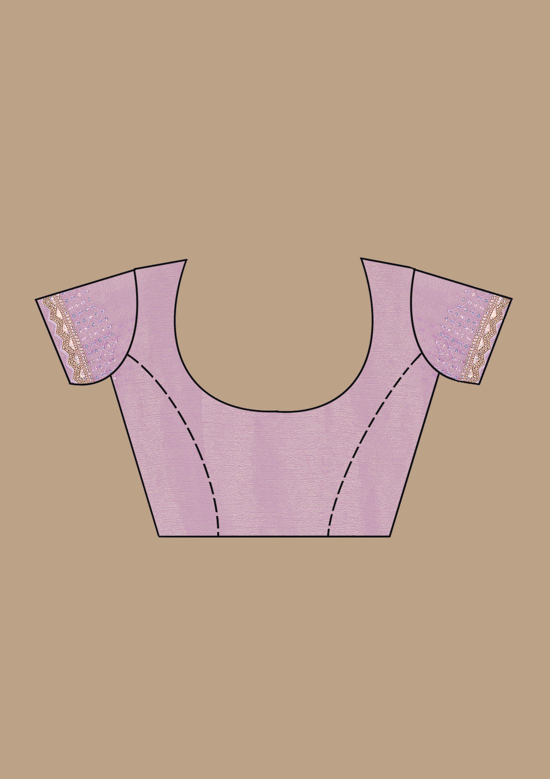 Lavender Threadwork Chiffon Saree