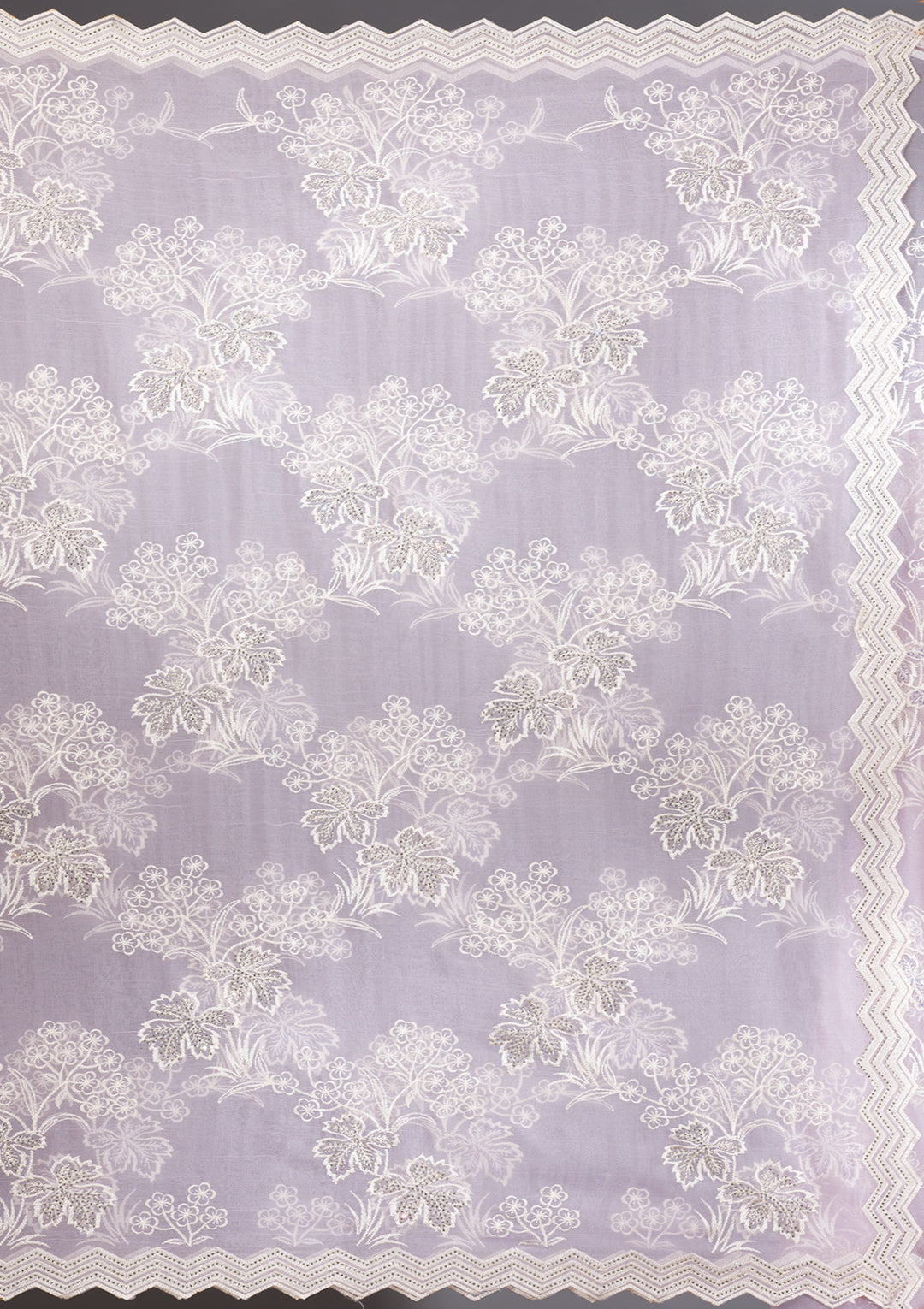Lavender Threadwork Chiffon Saree