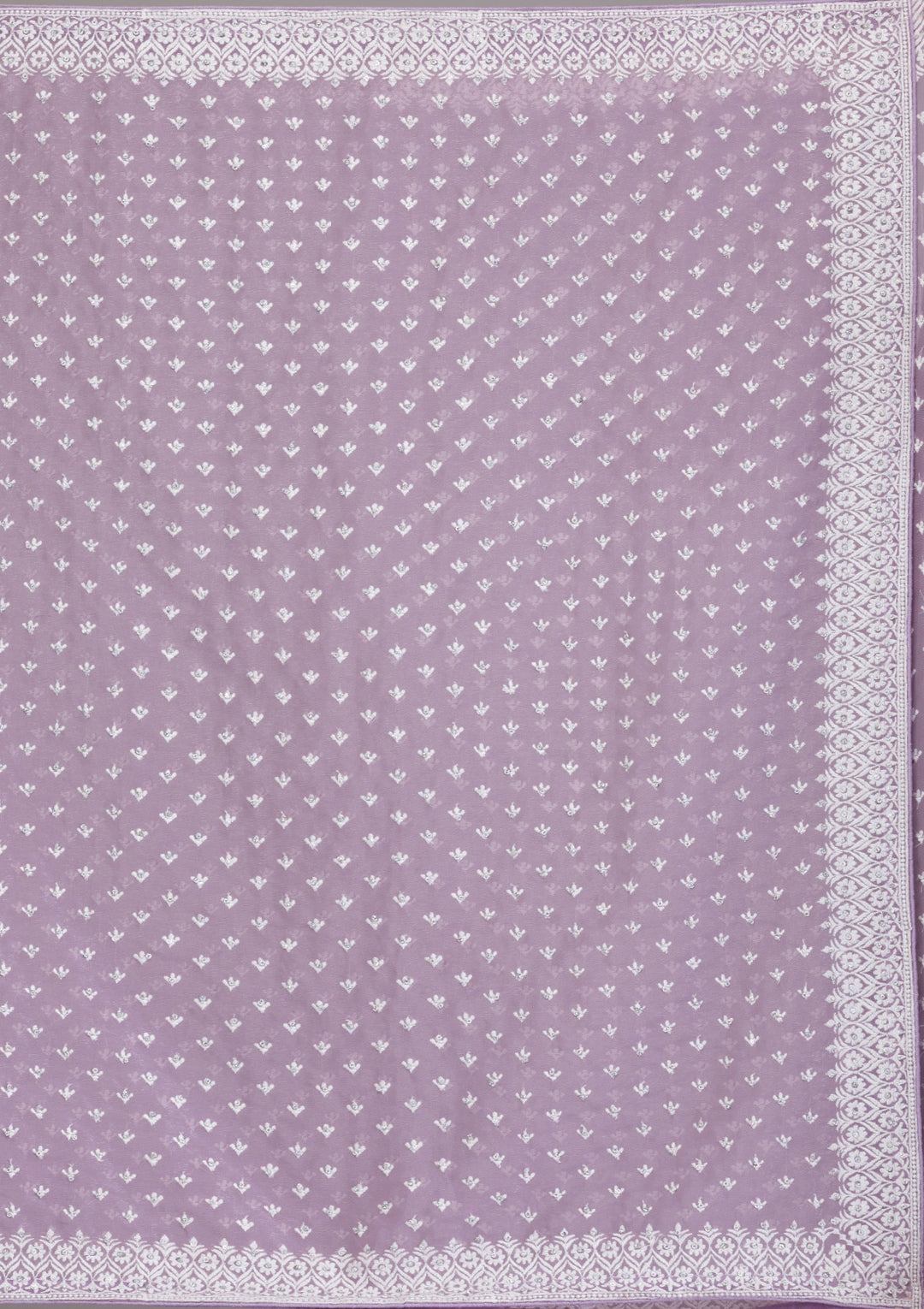 Lavender Threadwork Georgette Saree