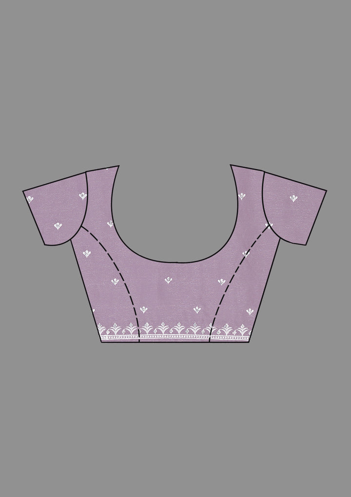 Lavender Threadwork Georgette Saree