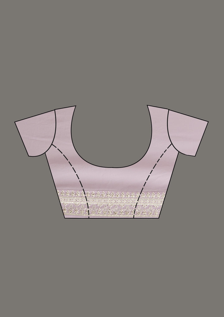 Lavender Threadwork Georgette Saree