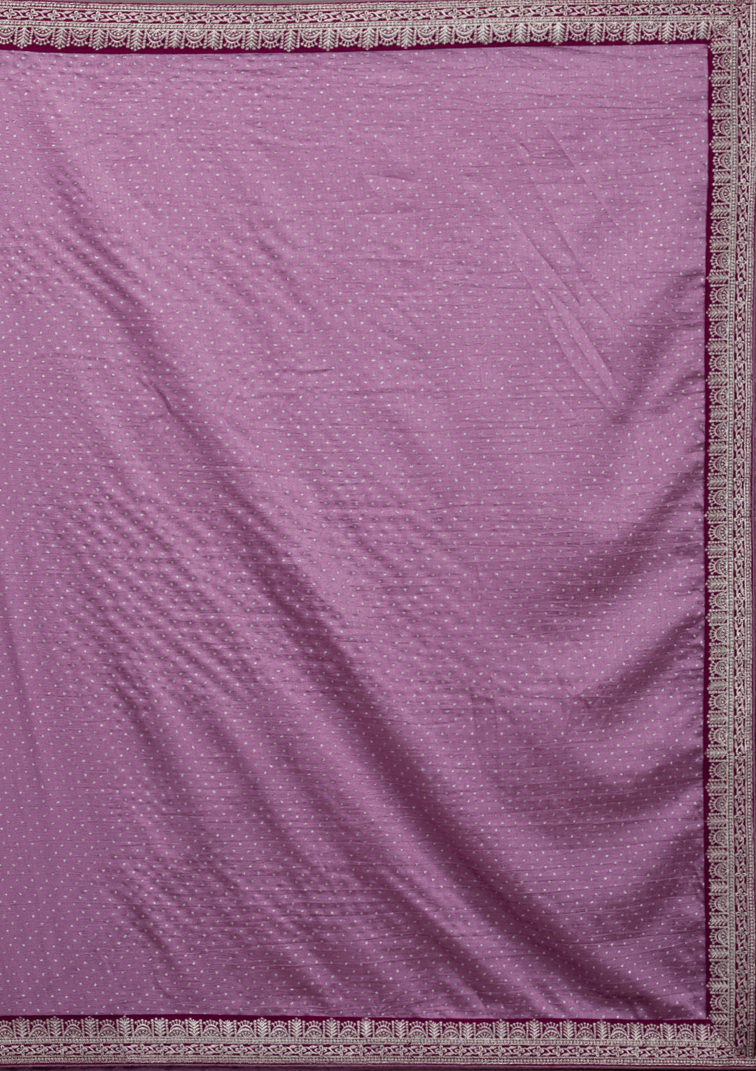 Lavender Threadwork Raw Silk Saree