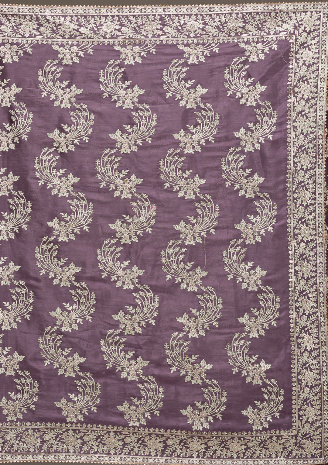 Lavender Threadwork Tissue Saree