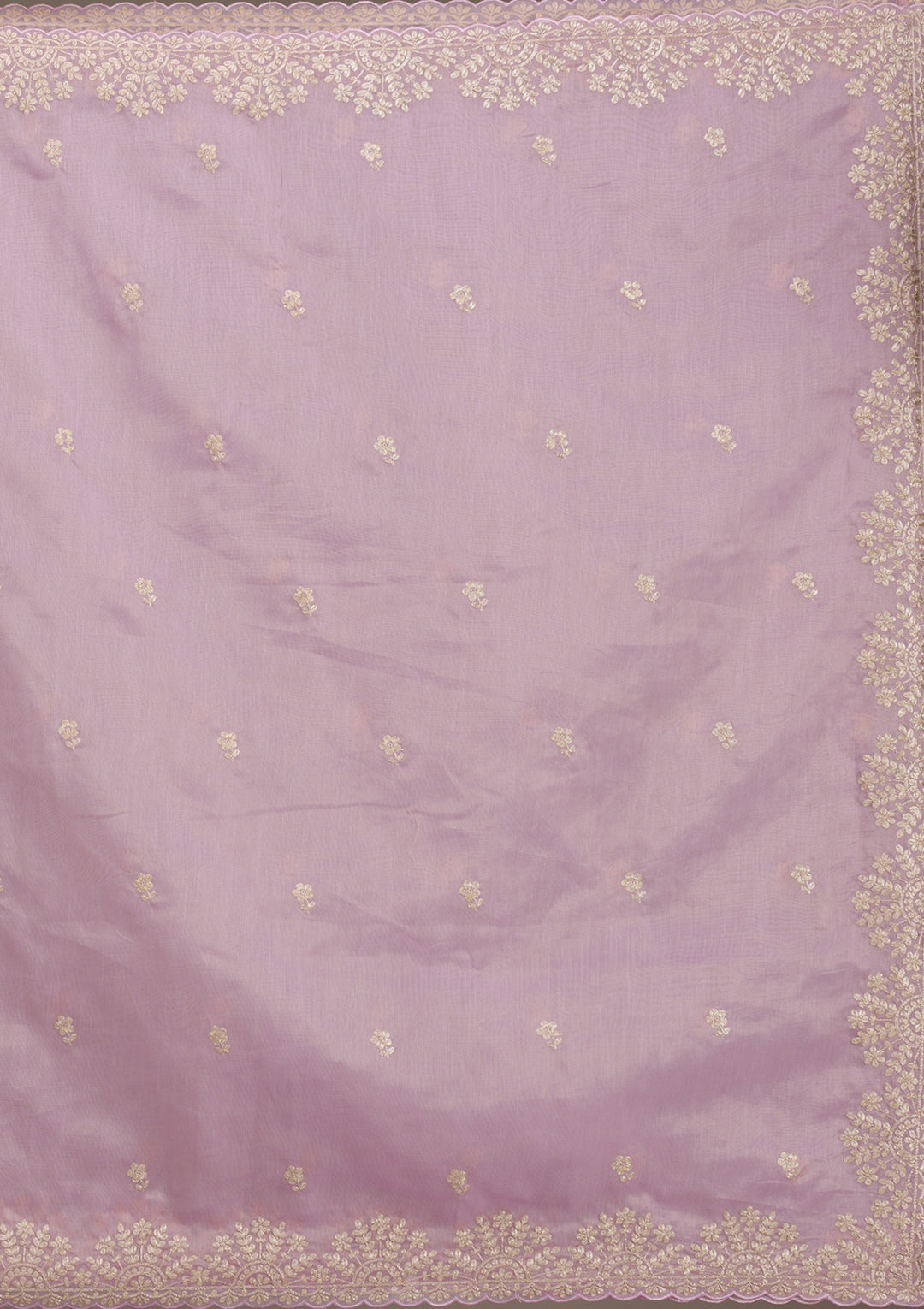 Lavender Threadwork Tissue Saree