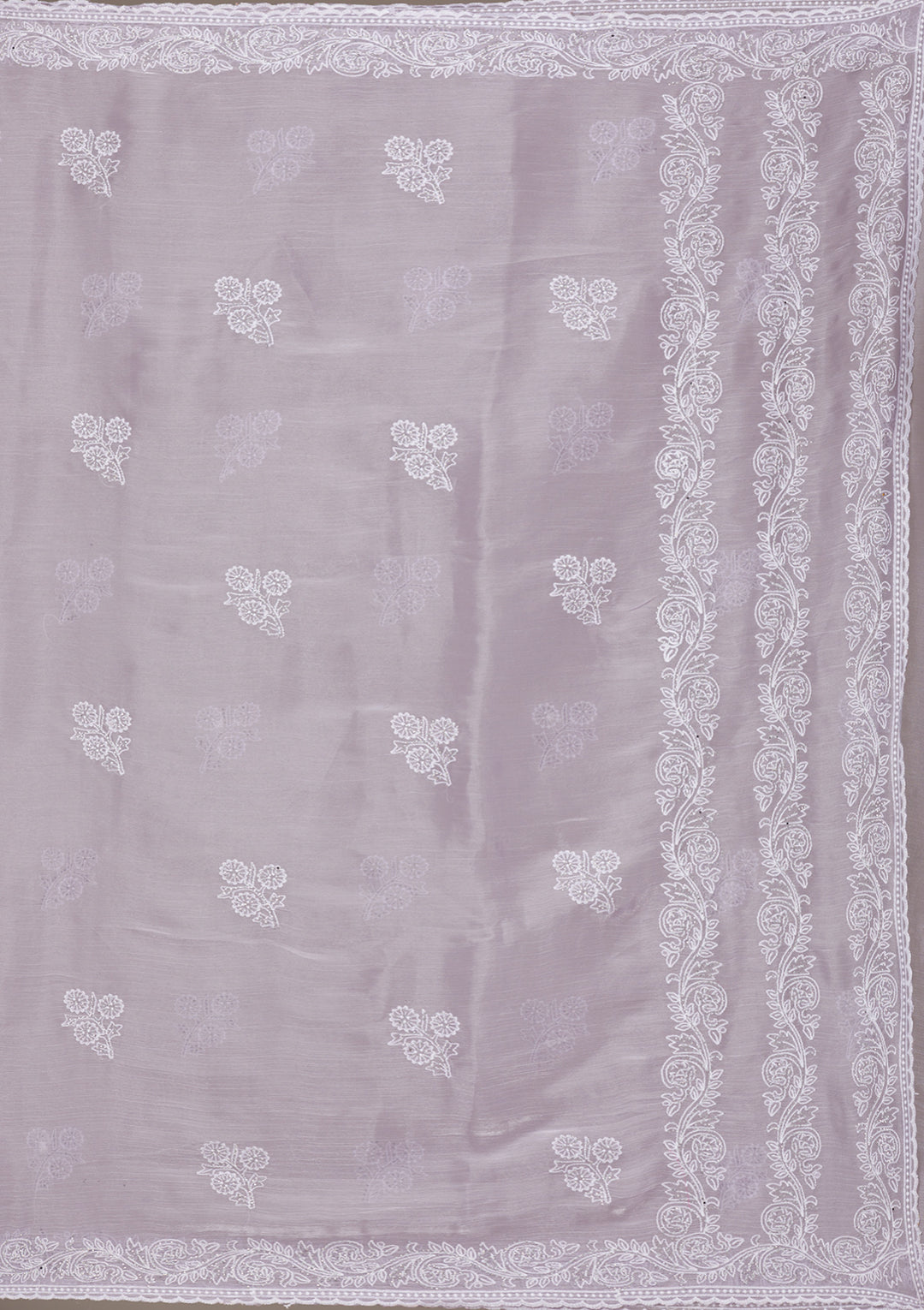 Lavender Threadwork Tissue Saree-Koskii