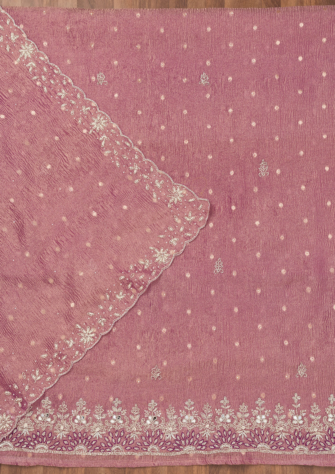 Lavender Zardosi Tissue Unstitched Salwar Suit