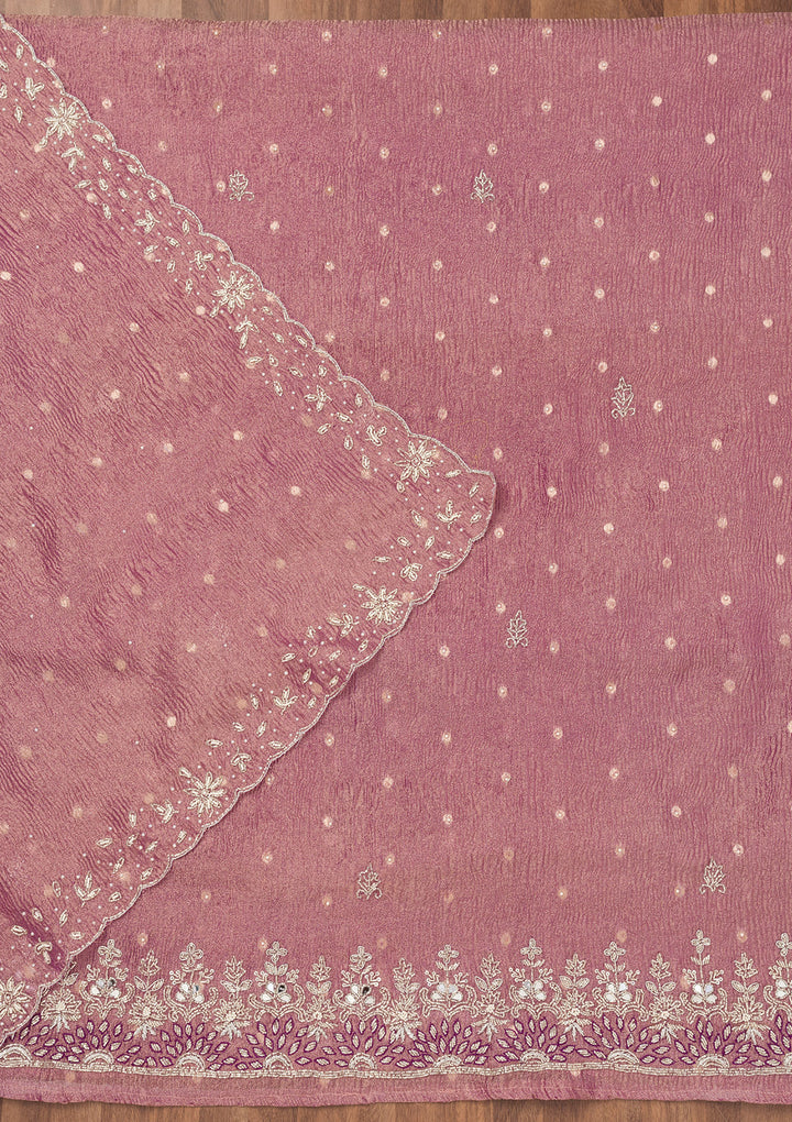 Lavender Zardosi Tissue Unstitched Salwar Suit